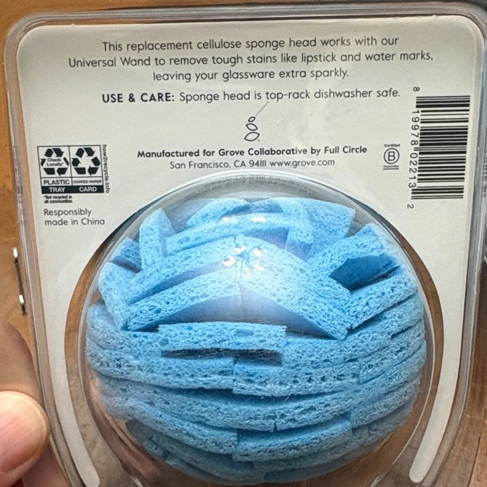 Grove Co. Blue Glassware Cleaner Replacement Head x2 - Picture 3 of 3